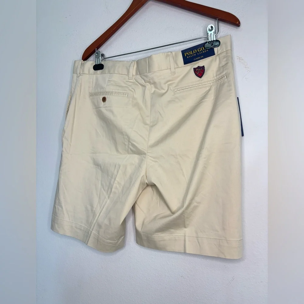 POLO RALPH LAUREN GOLF NWT BEIGE CREAM CLASSIC FIT MENS SHORTS SZ 34
